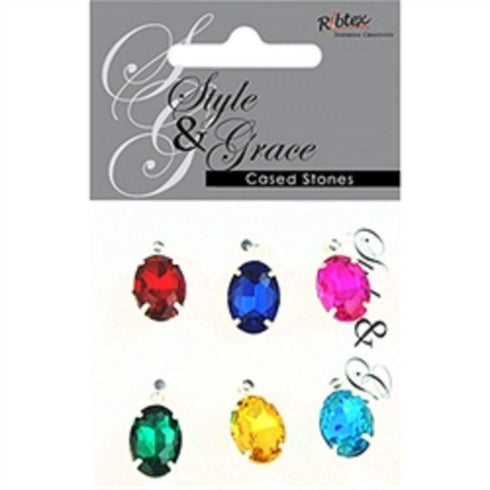 AussieSuperStore Jewellery Making Supplies Style & Grace Red Green Blue Silver Rhinestone Oval Pendant Style & Grace Red Green Blue Silver Rhinestone Oval Pendant | Jewellery Making Findings | Jewellery Making Supplies 9323823209322 CR20003
